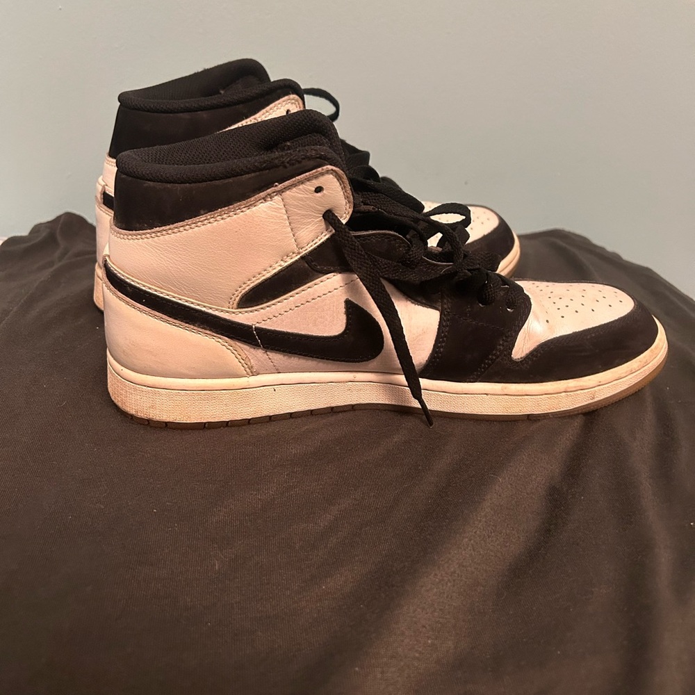 Men's Black and White High-Top Sneakers